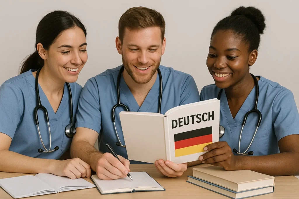 pflege studying german